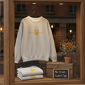 winnie bear embroidered  Floral Crewneck Sweatshirt