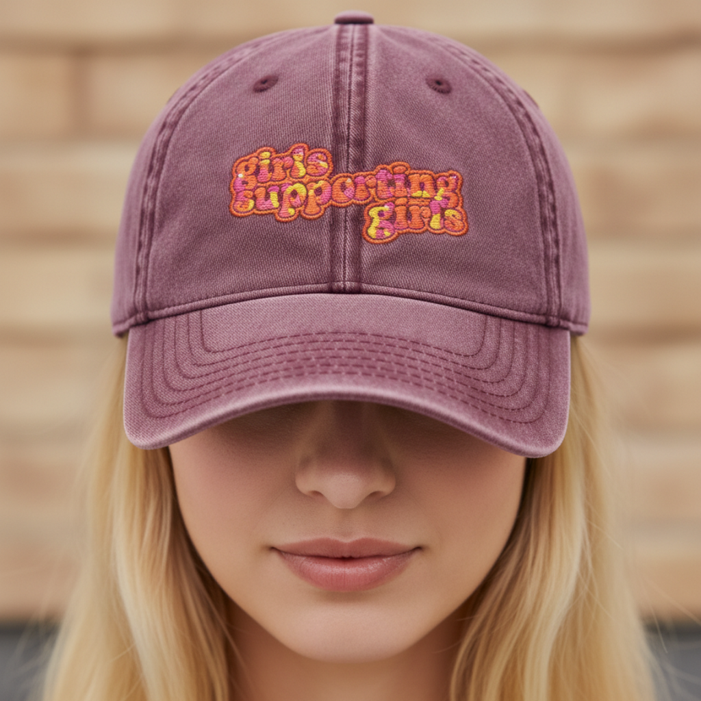 Vintage girls supporting girls — Retro embroidered Hat