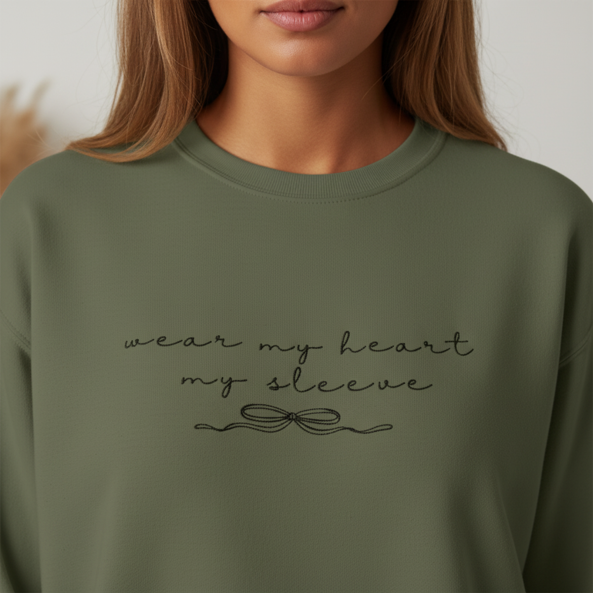 'i wear my heart on my sleeve' customizable  Crewneck Sweatshirt